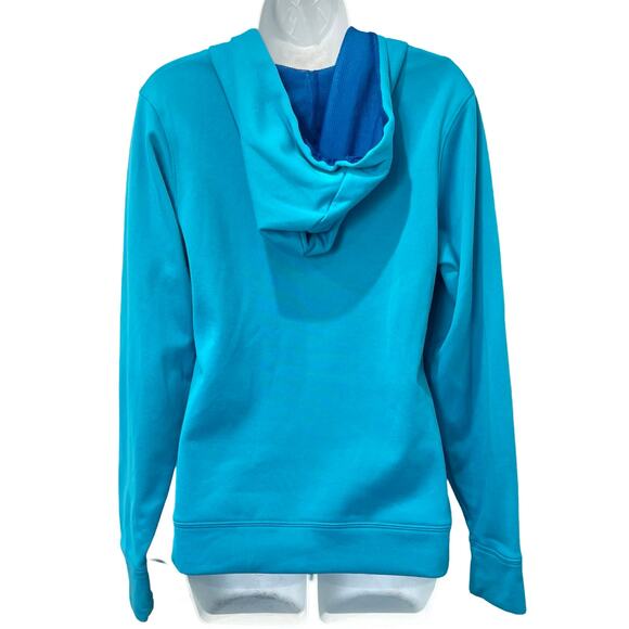 Under Armour Bright Blue Logo Semi-Fitted Athletic Hoodie Sweatshirt size S - Picture 10 of 11